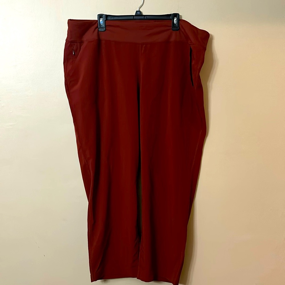 Lands End Rust Brown Wide Waistband Stretch Active Pants Size 2X